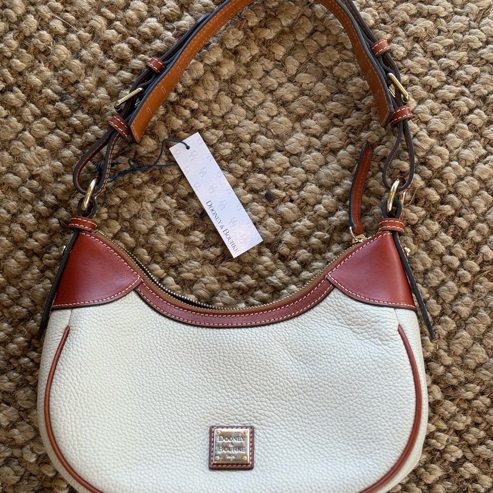Dooney & Bourke Cream and Brown Shoulder Bag